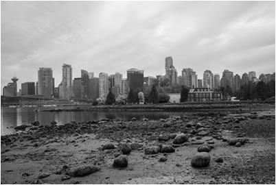 Vancouver Skyline and Pebbles, Canada, 2013 